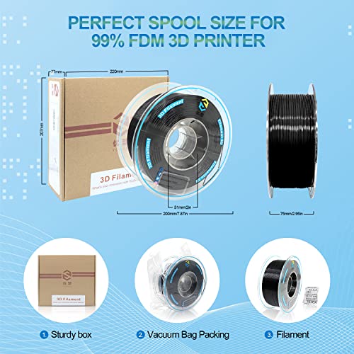 Black PLA Filament for 3D Printer & Pen