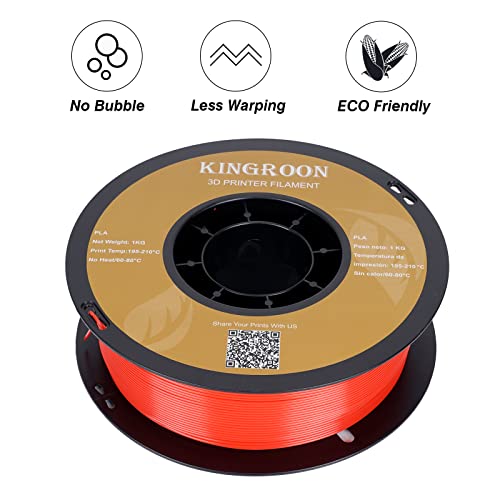 Red 1kg PLA Filament with 0.03mm Accuracy
