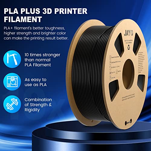 Black PLA+ 3D Printer Filament - 1.75mm