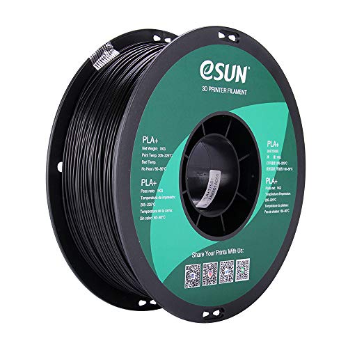 Black PLA+ 3D Printer Filament, 1kg spool