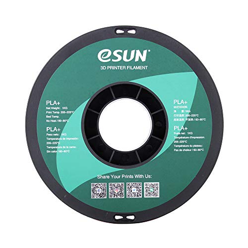 Black PLA+ 3D Printer Filament, 1kg spool