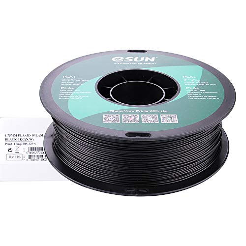 Black PLA+ 3D Printer Filament, 1kg spool