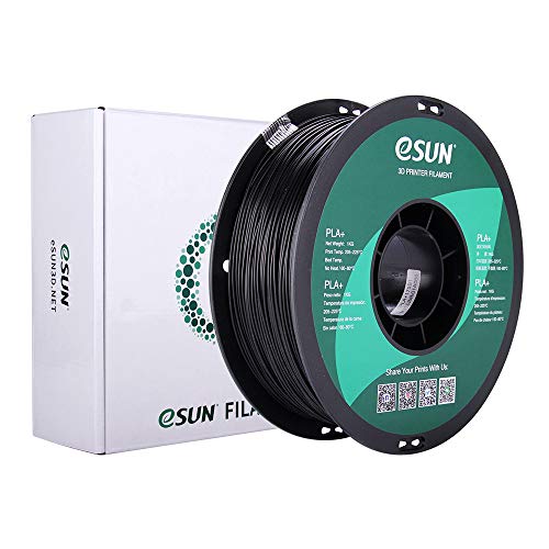Black PLA+ 3D Printer Filament, 1kg spool