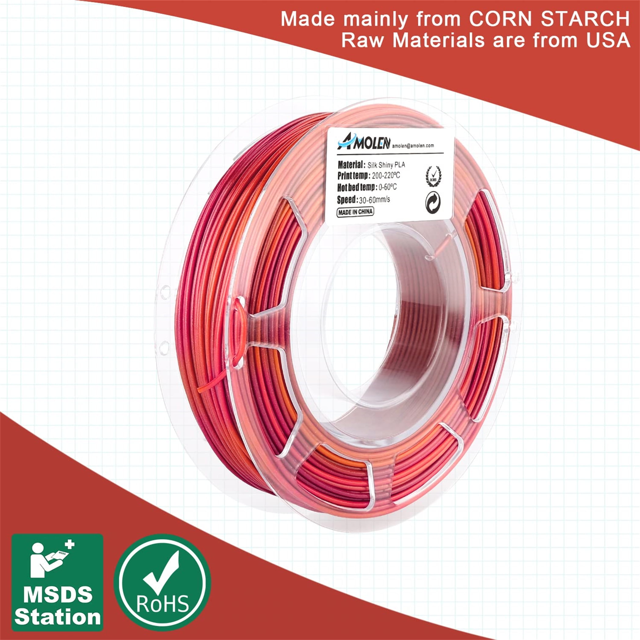 AMOLEN 3D Printer Dual Color Filament Bundle