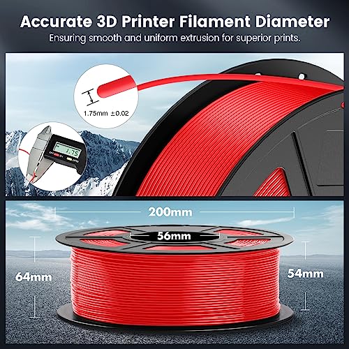 SUNLU Red PLA 3D Printer Filament, 1kg Spool