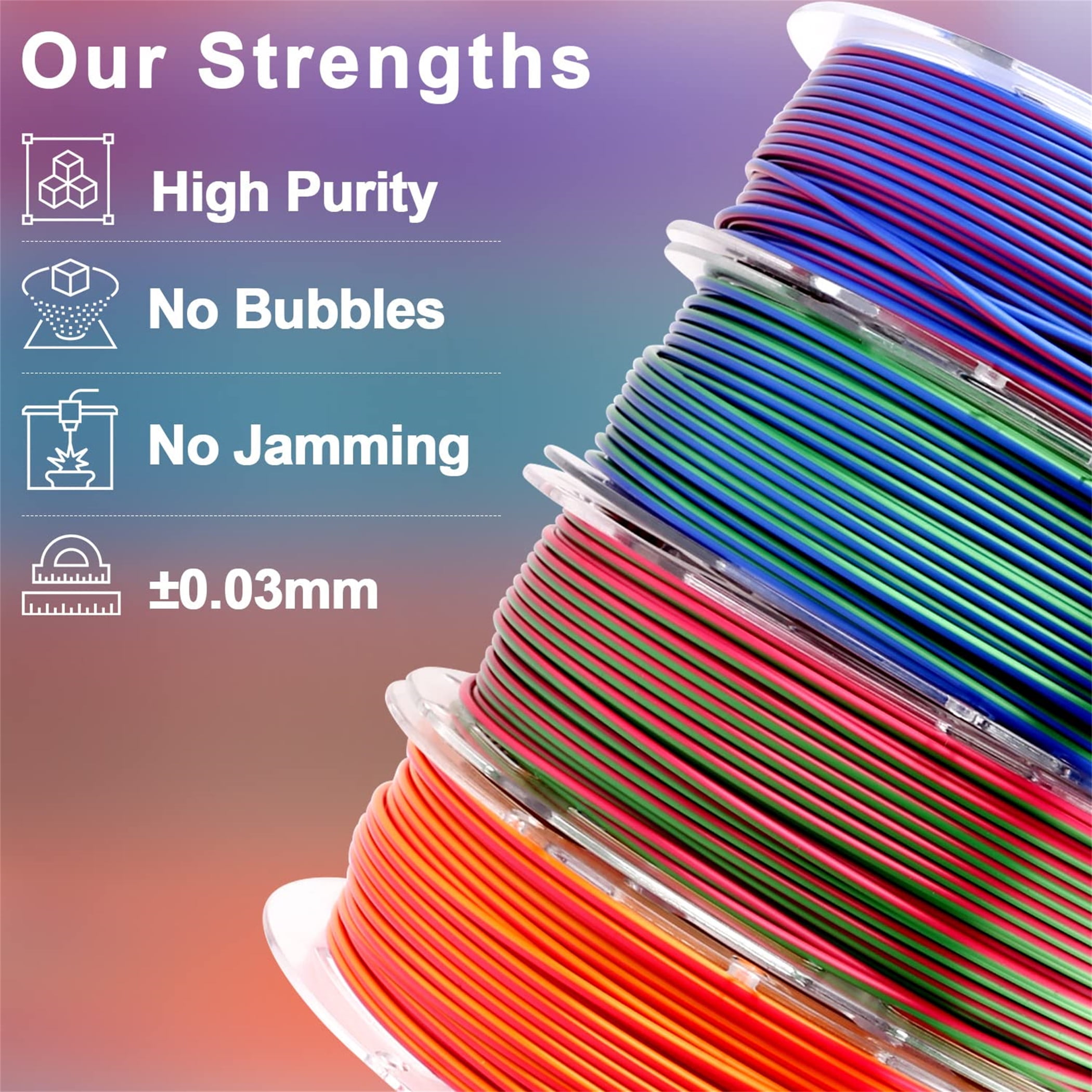 AMOLEN 3D Printer Dual Color Filament Bundle