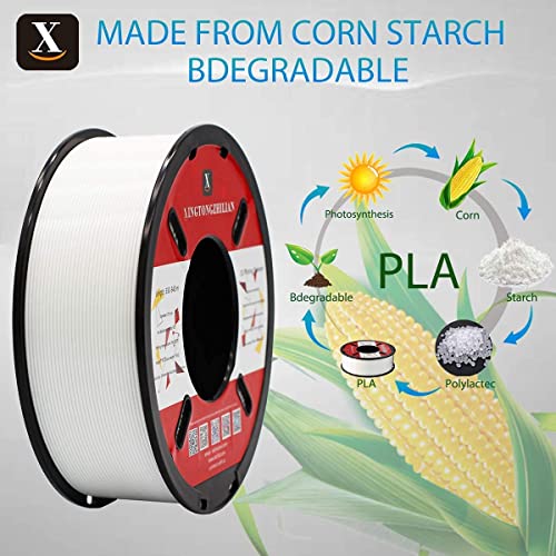 1.75mm White PLA Filament - 1kg Spool