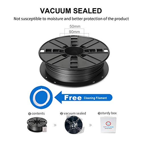 Black Tough PLA+ Filament 1.75mm, 1kg Spool