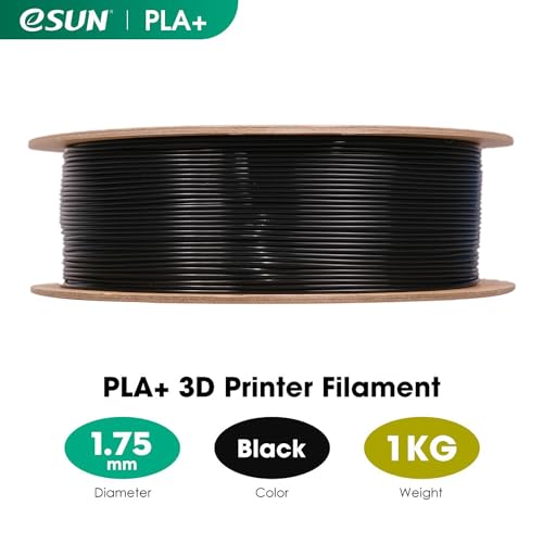 Black 1KG Spool of PLA+ Filament for 3D Printers
