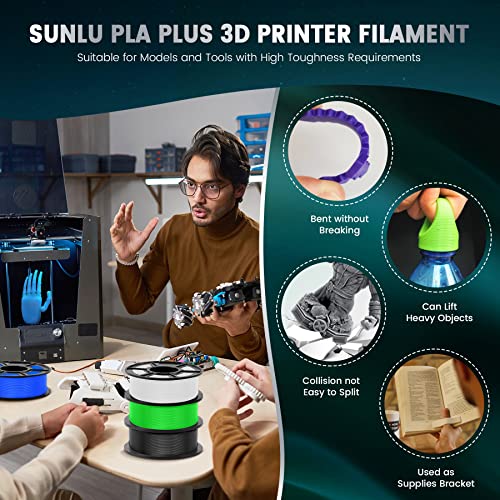 SUNLU Tough PLA+ 3D Printer Filament - Black
