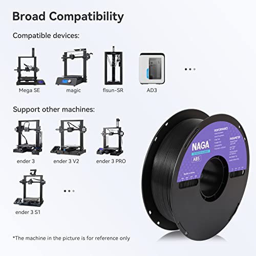 NAGA Black ABS 3D Printer Filament - High Toughness