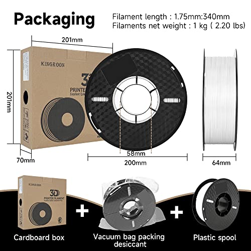 Kingroon White PLA 3D Printer Filament 1.75mm