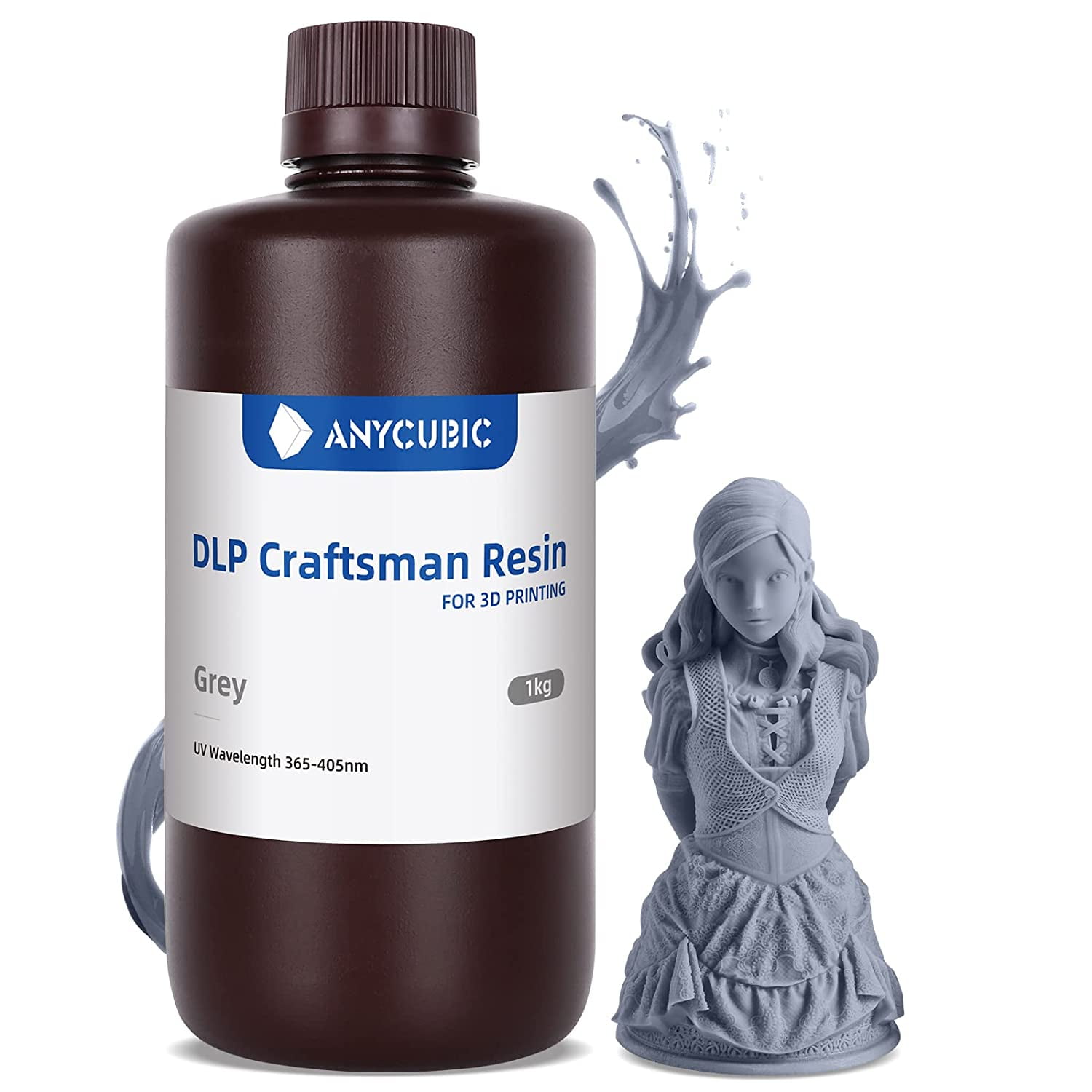ANYYCUBIC High-Precision 3D Printer Resin, 1kg Grey