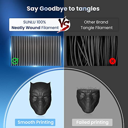 SUNLU Black PLA+ 3D Printer Filament