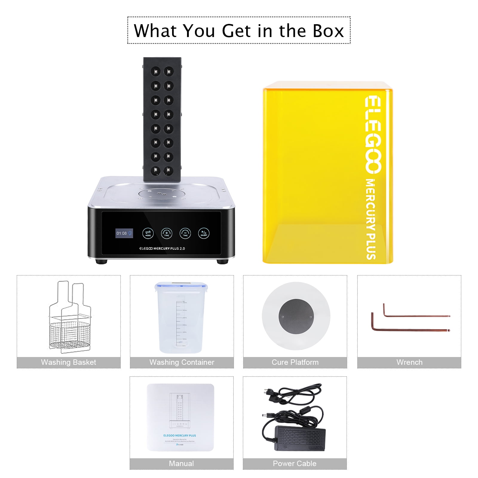 2-in-1 3D Printer Washing & Curing Machine