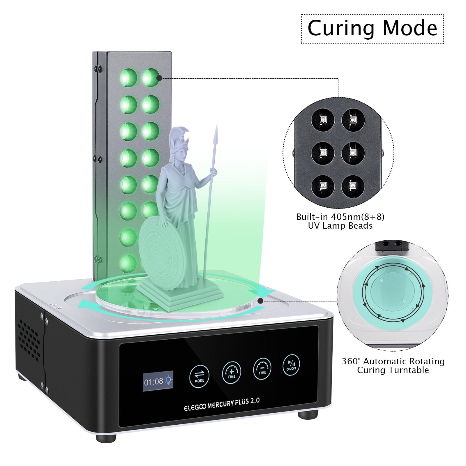2-in-1 3D Printer Washing & Curing Machine