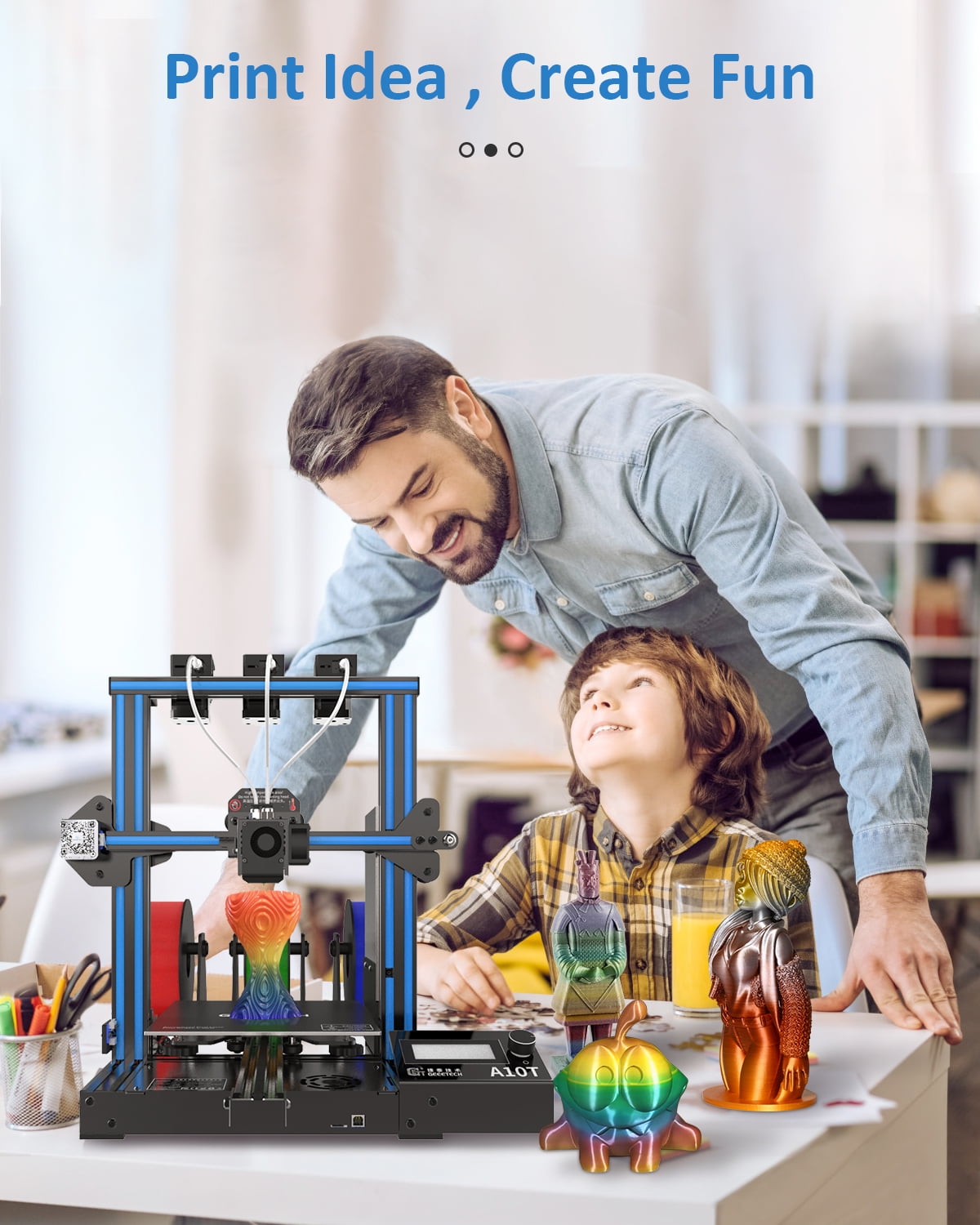 GIANTARM A10T 3-Color 3D Printer with Resume Printing