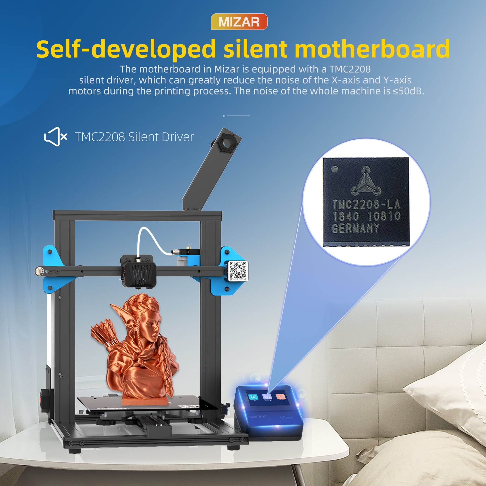 Mizar FDM 3D Printer with Touch Screen