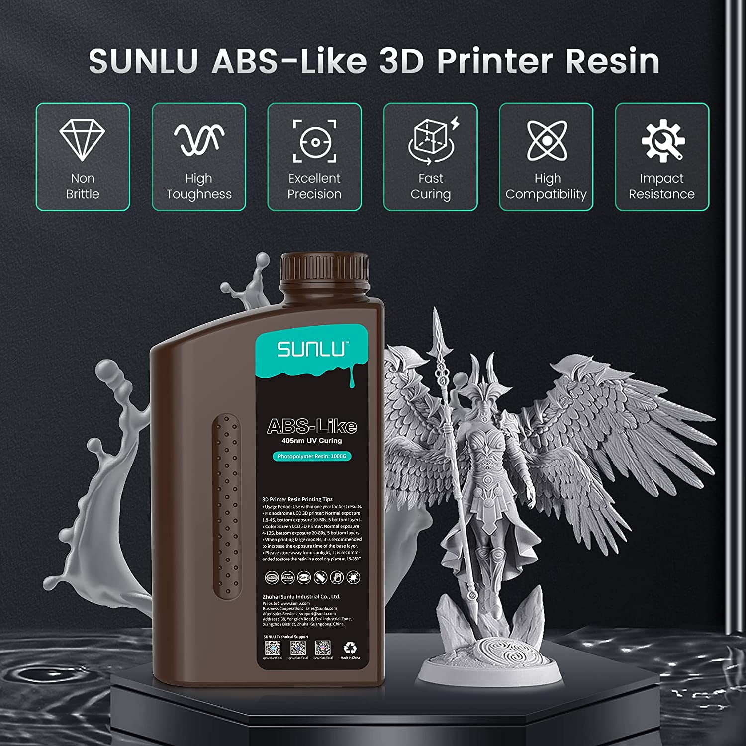 Fast-curing 1KG ABS-like 3D printer resin