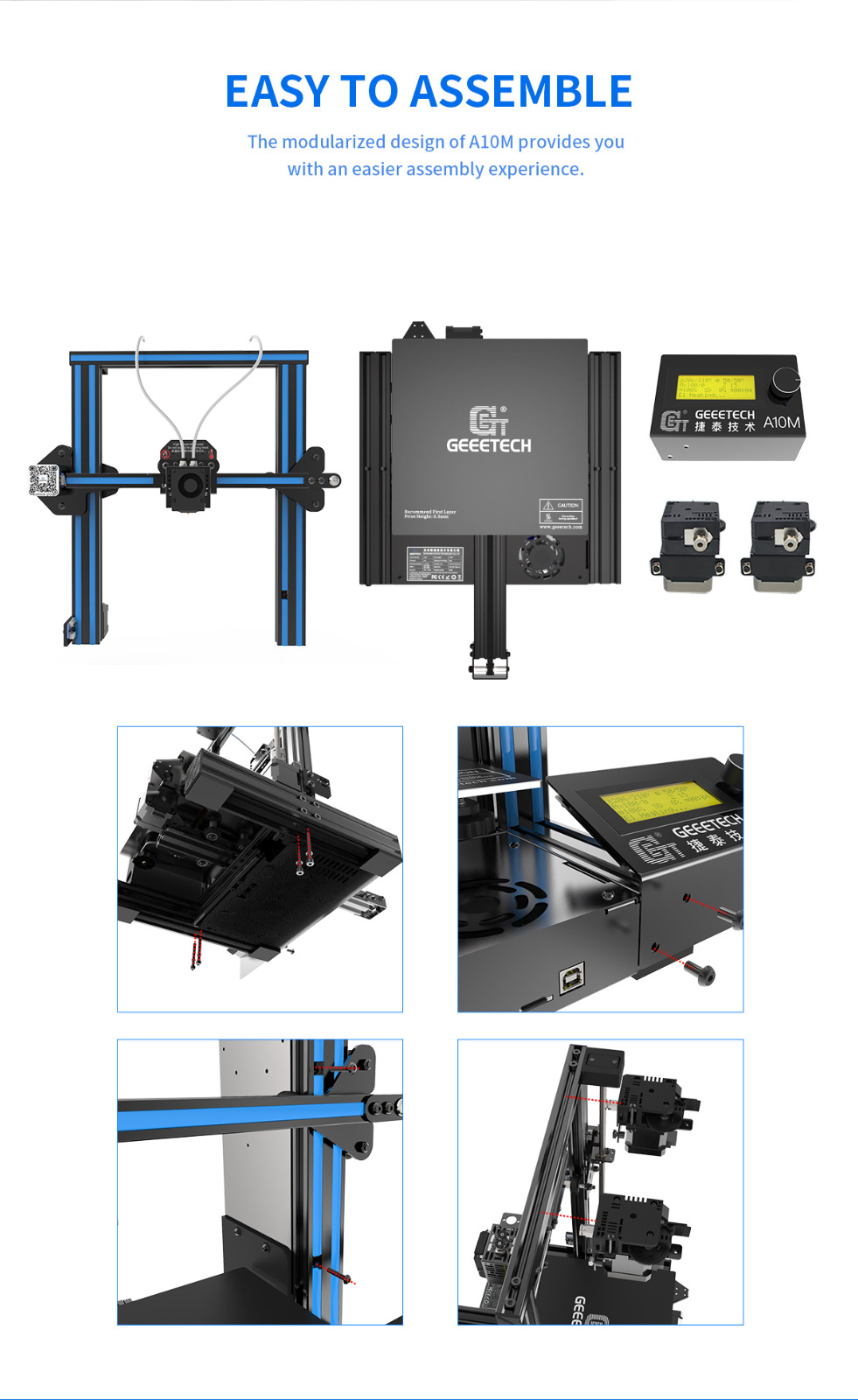 Geeetech A10T 3D Printer: Mix Triple Extruders