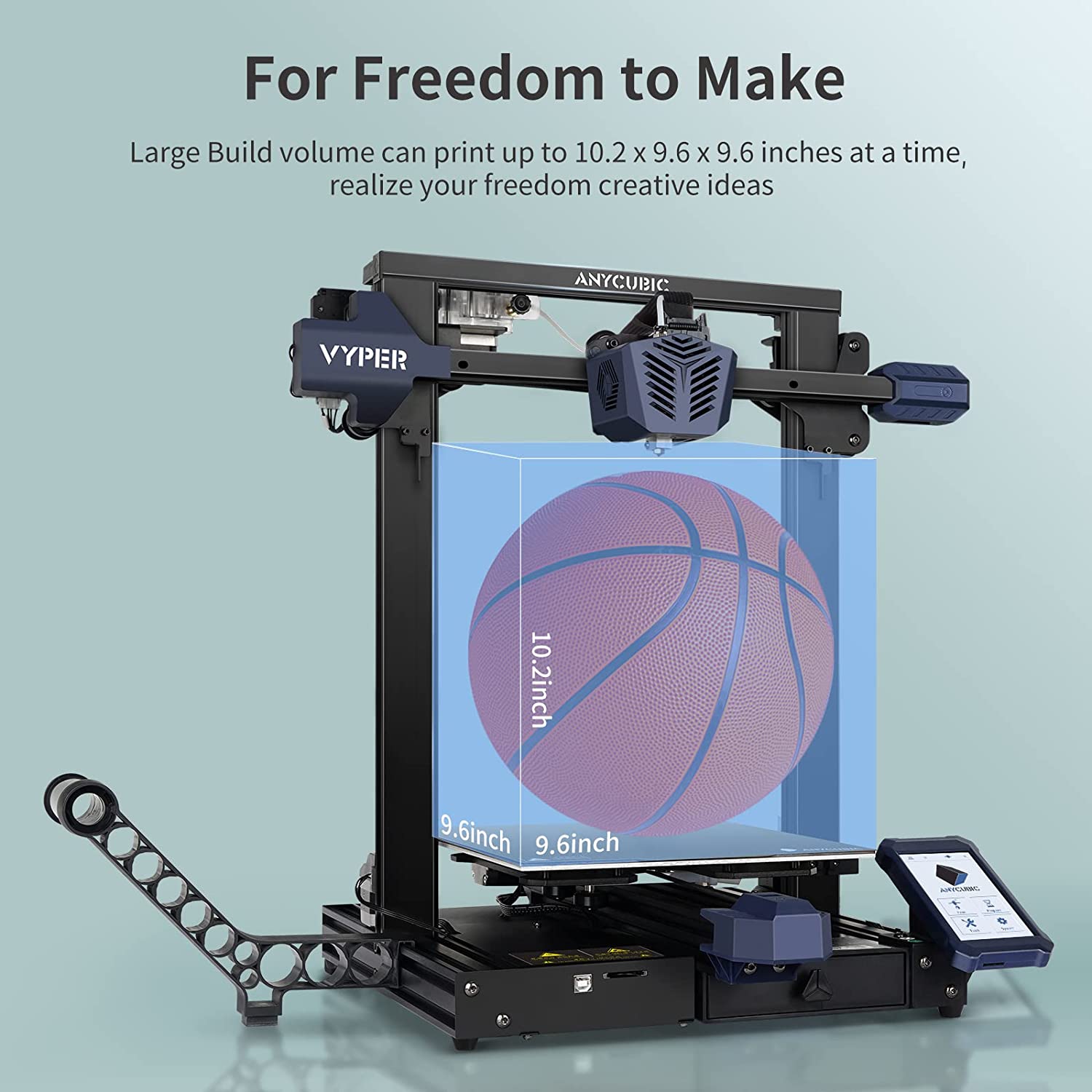 3d printer,Anycubic Vyper Auto Leveling Upgrade Fast FDM Printer,9.6" x 9.6" x 10.2" Printing Size
