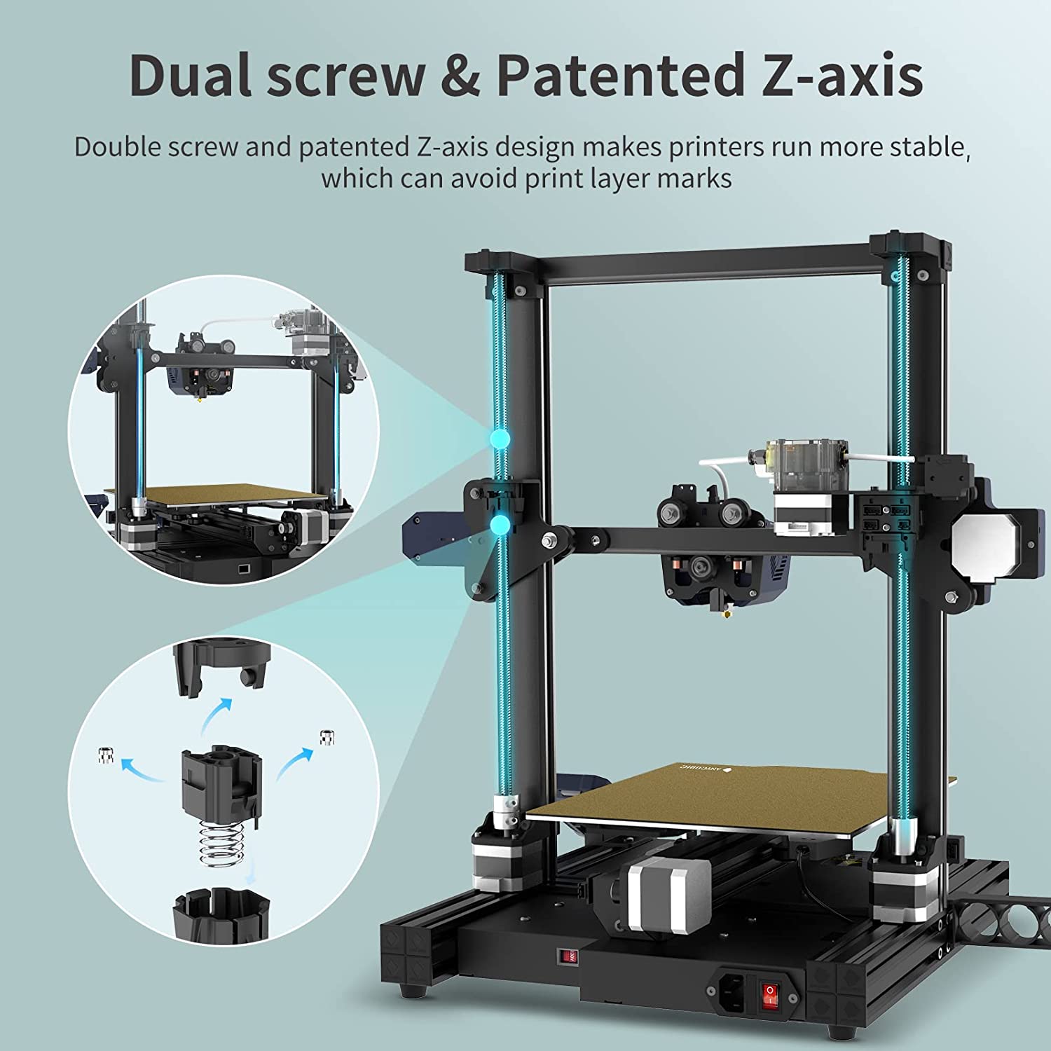 3d printer,Anycubic Vyper Auto Leveling Upgrade Fast FDM Printer,9.6" x 9.6" x 10.2" Printing Size