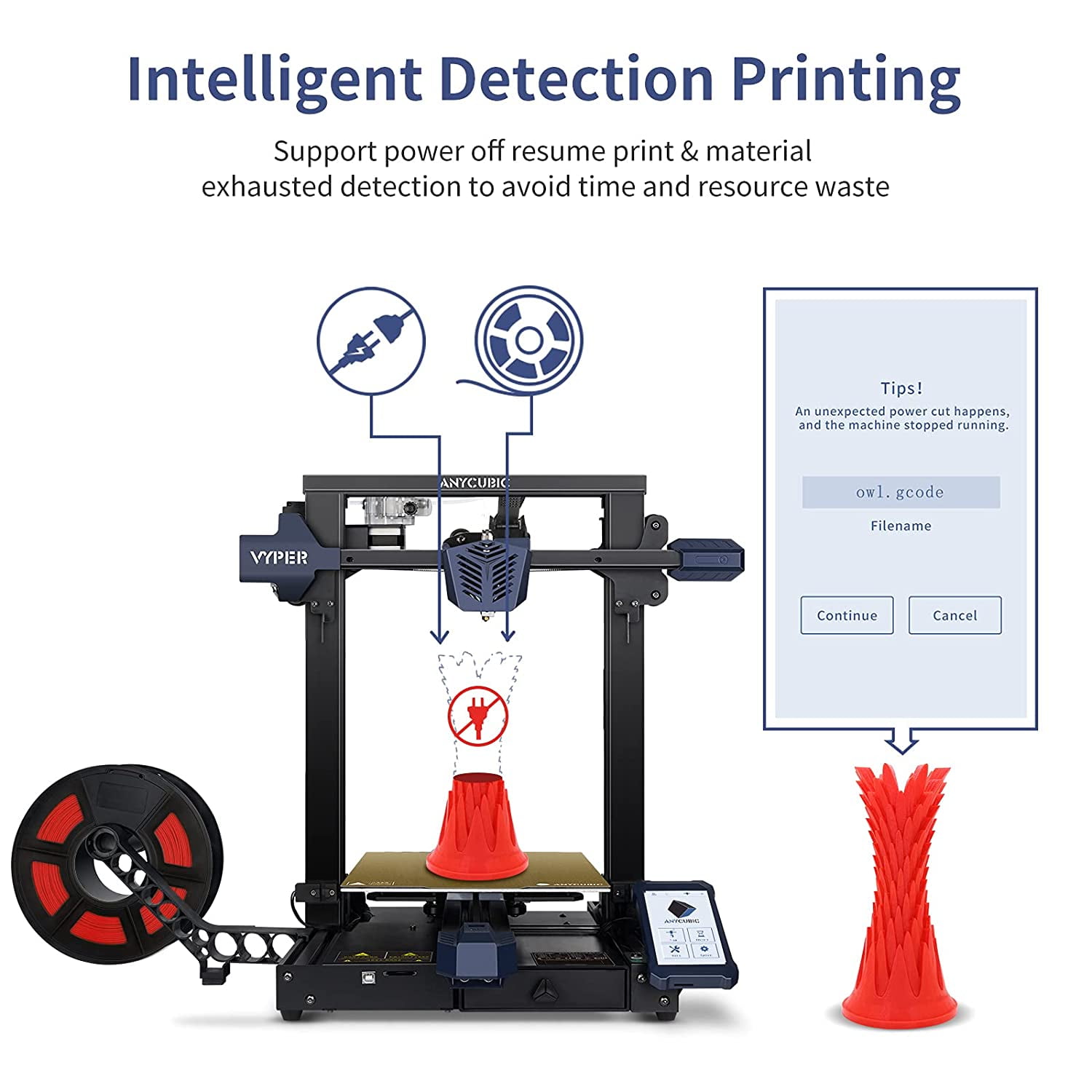 ANYCUBIC Vyper Silent FDM 3D Printer 9.6"x9.6"x10.2