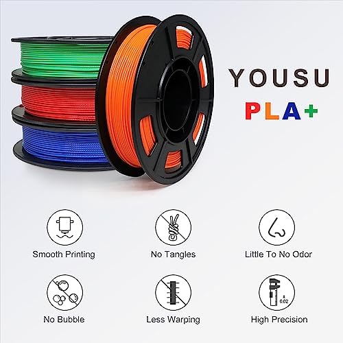 YOUSU 1.75mm PLA Plus Filament Pack of 4