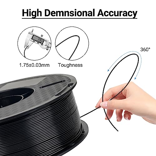 Kingroon 1.75mm ABS Black Filament 1kg Spool