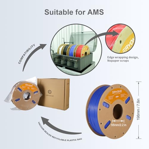 ERYONE ABS Plus Black 1.75mm 3D Filament 1kg