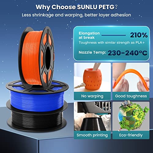 SUNLU 1KG PETG Filament for 3D Printing
