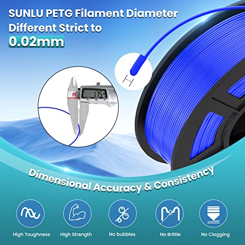 SUNLU 1KG PETG Filament for 3D Printing