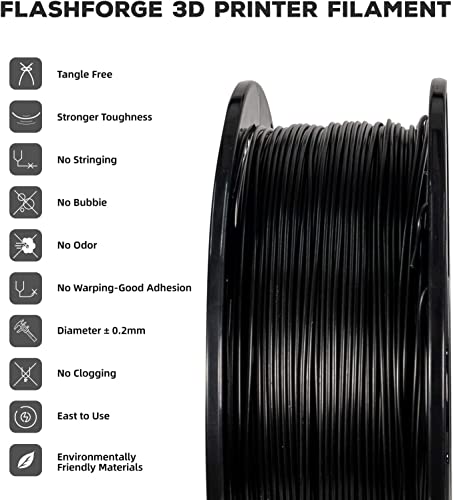 Flashforge 1.75mm PETG PRO Black Filament 1kg