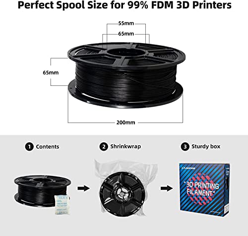 Flashforge 1.75mm PETG PRO Black Filament 1kg