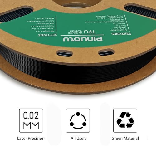 Pinuotu 1.75mm TPU 3D Printer Filament - Black