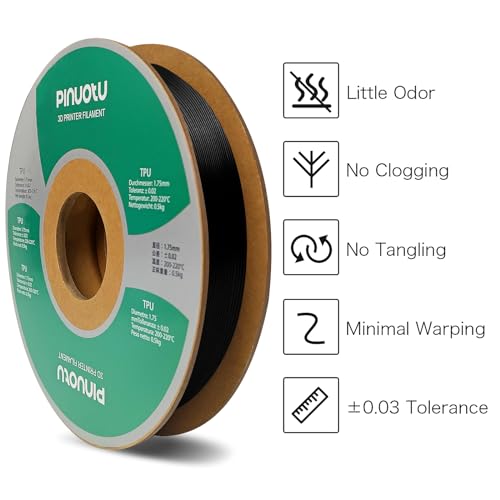 Pinuotu 1.75mm TPU 3D Printer Filament - Black
