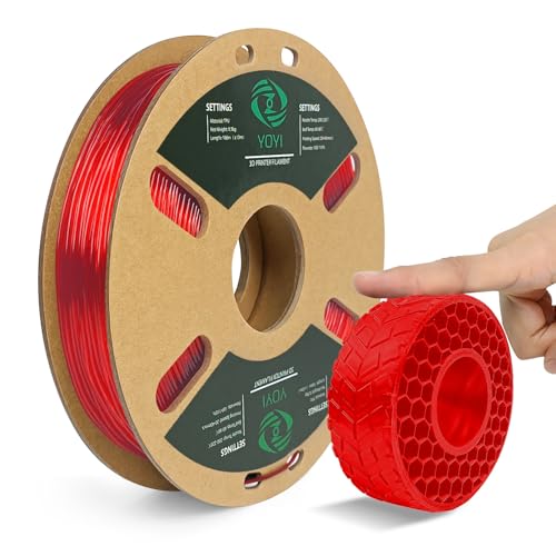 95A TPU 3D Printer Filament - Transparent Red
