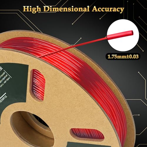 95A TPU 3D Printer Filament - Transparent Red