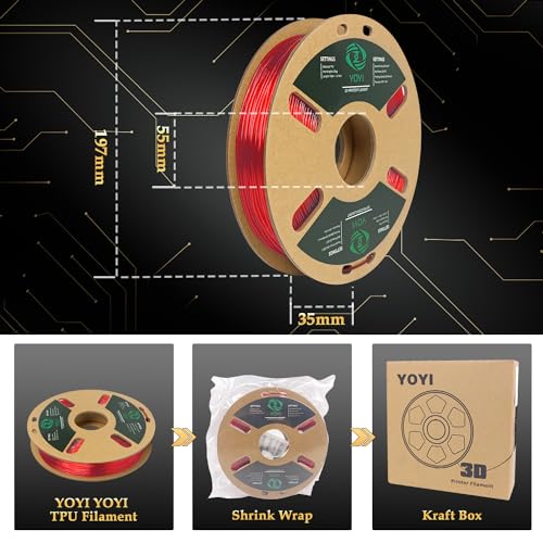 95A TPU 3D Printer Filament - Transparent Red
