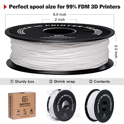 GEEETECH 1.75mm TPU Flexible Filament - 500g White