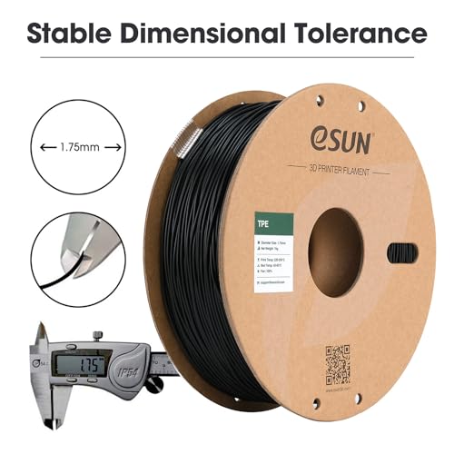eSUN TPE Filament 1.75mm - High Elasticity Black