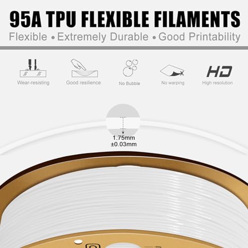 Eono 1.75mm Flexible TPU 3D Printer Filament