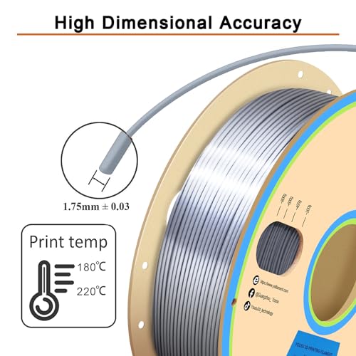 YOUSU Silk PLA Filament 1.75mm - Shiny Silver