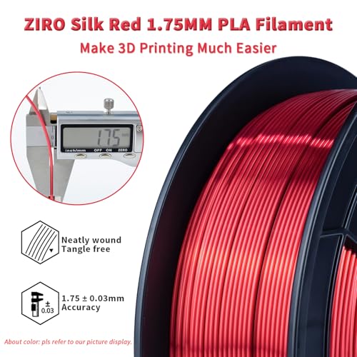 ZIRO Red Silk PLA Filament 1.75mm 1KG