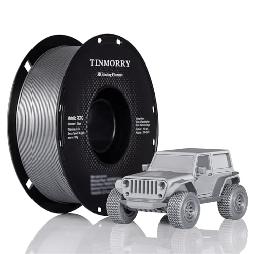Silver Metallic PETG Filament 1.75mm, 1kg