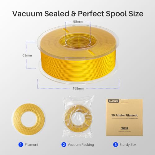 ELEGOO 1.75mm Gold Silk PLA Filament 1KG