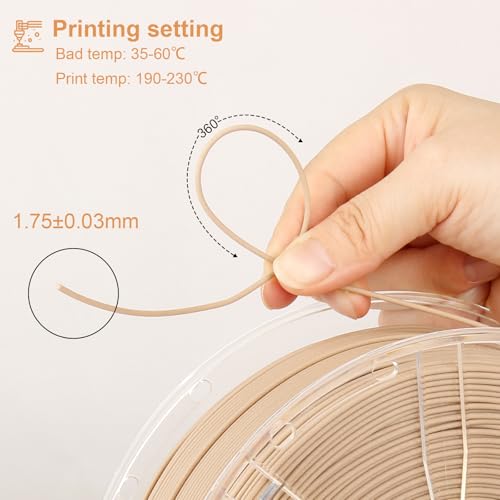LVVJ3D Oak Wood PLA 3D Printer Filament 1.75mm