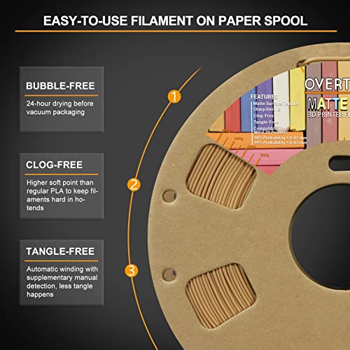 Matte Wood PLA Filament 1.75mm 1kg Spool