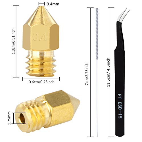 MK8 Brass 0.4mm Nozzle Set with Tools