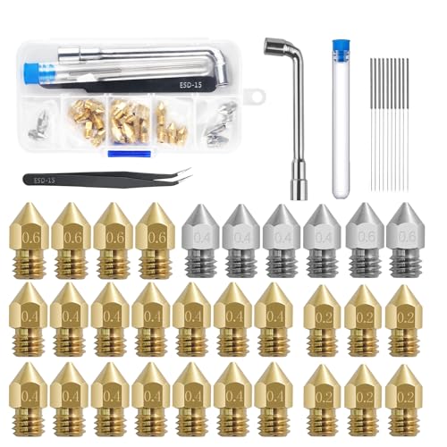 Stainless Steel 3D Printer Nozzle Kit – Multiple Sizes